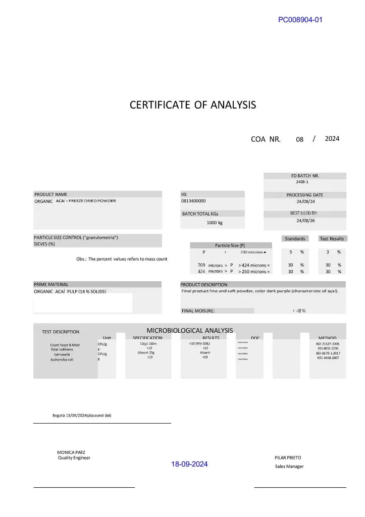 Açaí Liofilizado En Polvo Bio - 250g_1