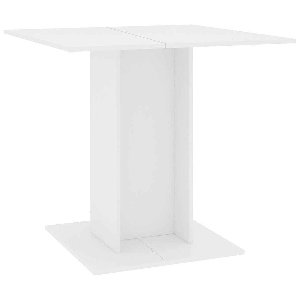 Mesa De Comedor De Madera Contrachapada Blanco 80x80x75 Cm_0