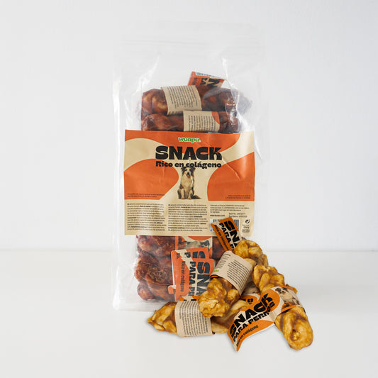 20u Snacks Colágeno Para Perro Mediano, De Gelatina De Buey Y Pollo, Bolsa De 20 Trenzas M (65gr/u Aprox)_0