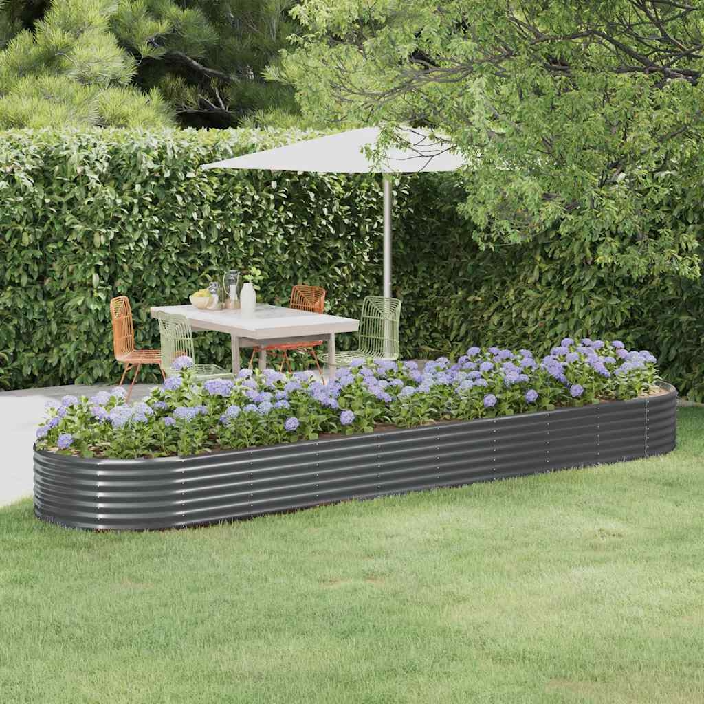 Jardinera Arriate Acero Galvanizado Antracita 396x100x36cm_1