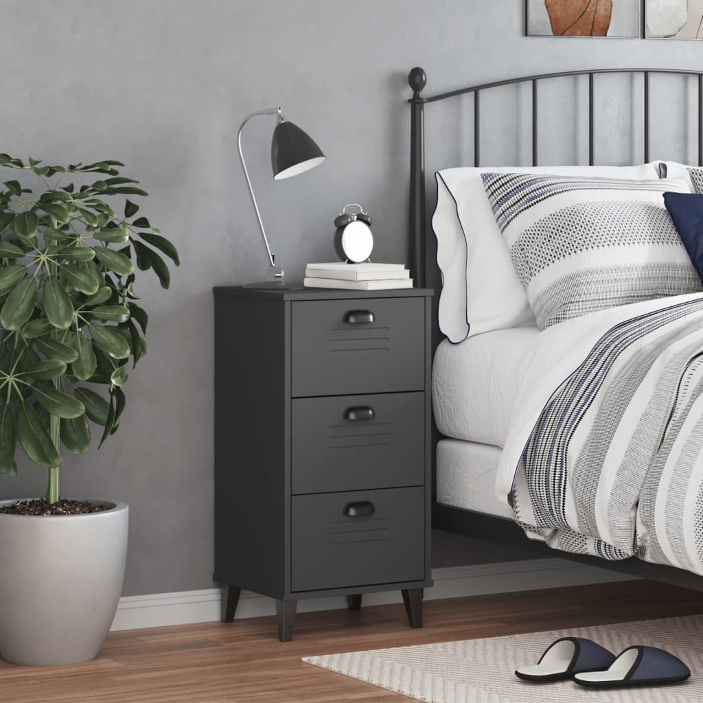 Mesita De Noche Viken Madera De Ingeniería Gris Antracita_1