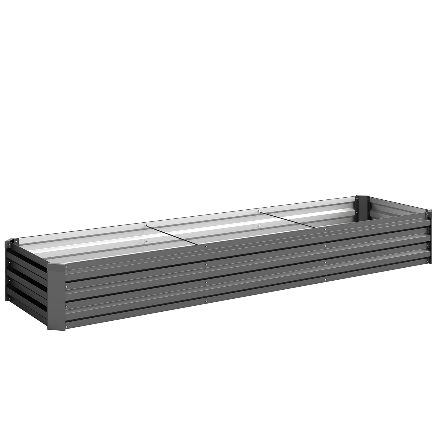 Outsunny Jardinera Exterior Grande Rectangular De Acero Galvanizado 240x60x30 Cm_0
