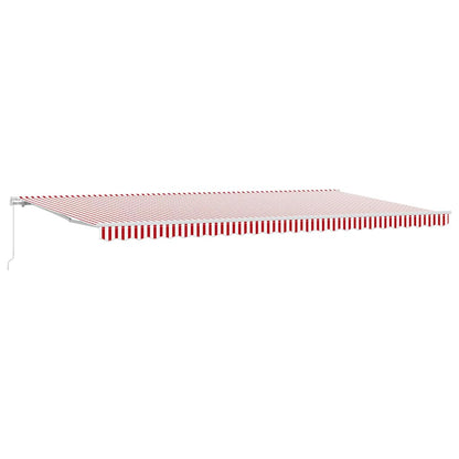 Toldo Retráctil Rojo Y Blanco 600 X 350 Cm Poliéster Y Aluminio_0