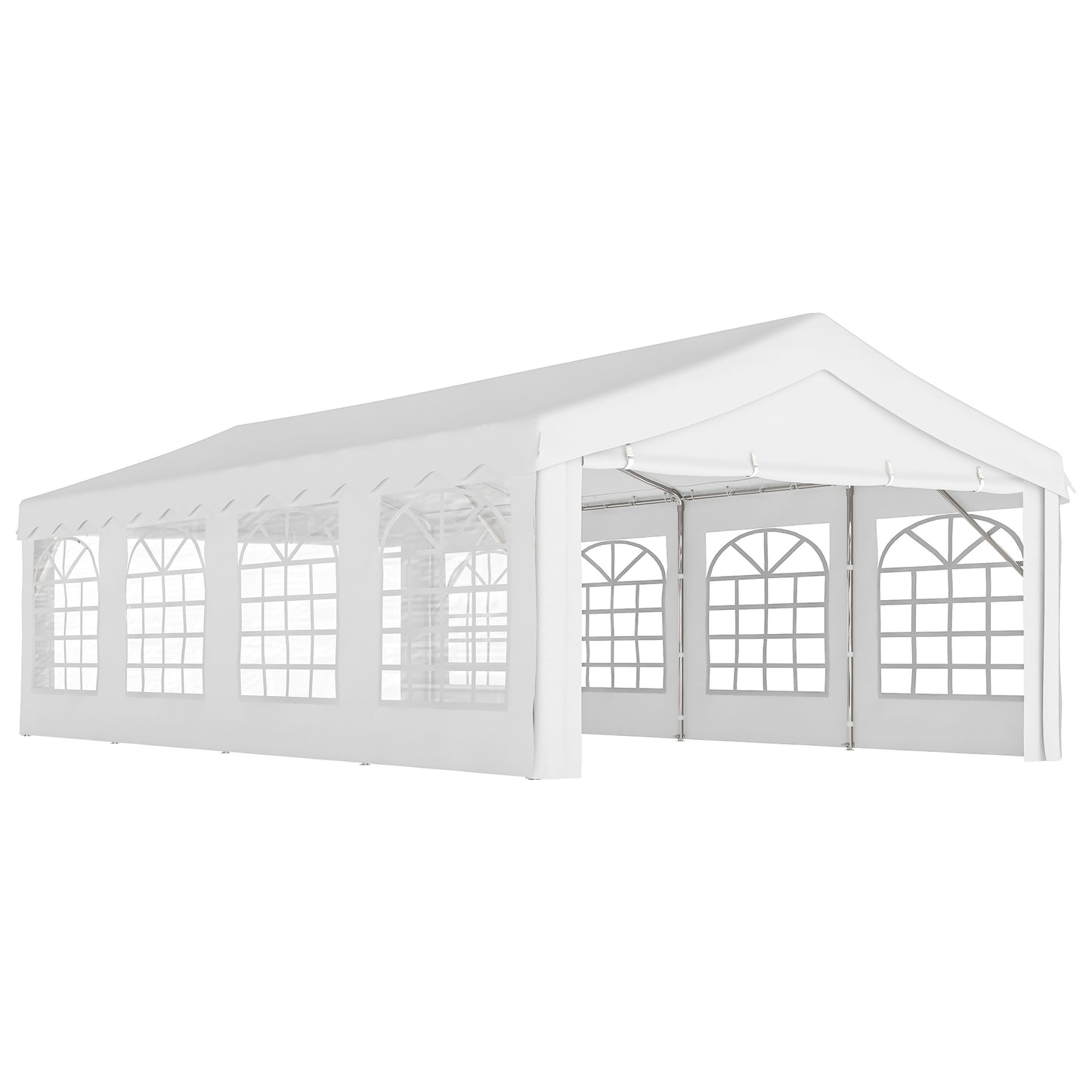 Outsunny Carpa 8x4x2,8m Acero Galvanizado Pabellón Carpas Boda Gazebo Cenador_0