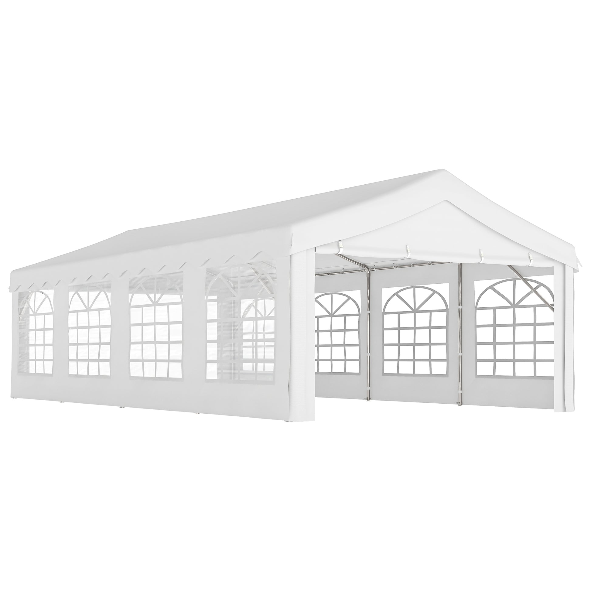 Outsunny Carpa 8x4x2,8m Acero Galvanizado Pabellón Carpas Boda Gazebo Cenador_0