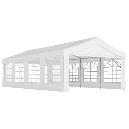 Outsunny Carpa 8x4x2,8m Acero Galvanizado Pabellón Carpas Boda Gazebo Cenador_0
