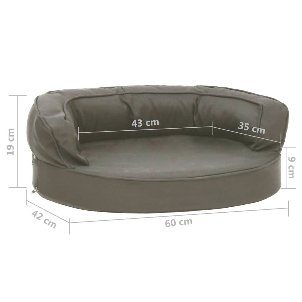 Vidaxl Colchón Para Cama De Perro Ergonómico Aspecto Lino Gris 60x42cm_2