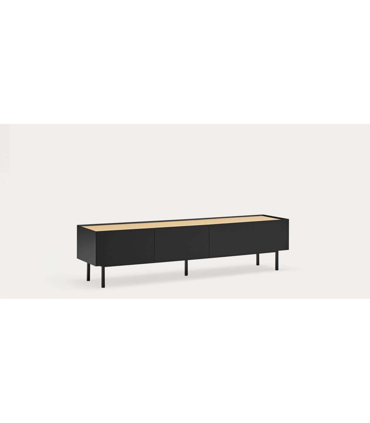 Mueble Para Televisión Modelo Arista 1 Puerta 2 Cajones Acabado Negro, 180cm(ancho) 45cm_2