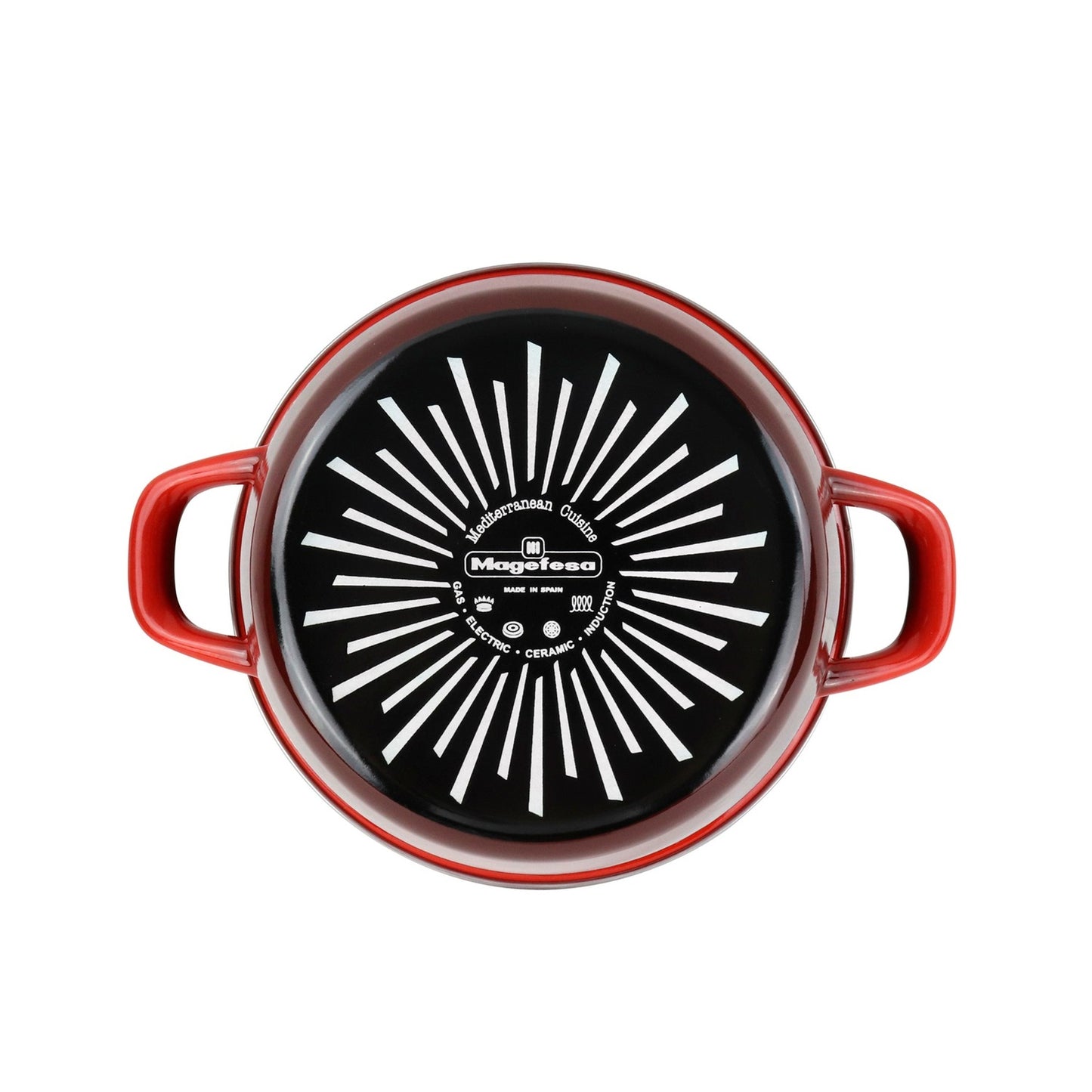 Cacerola 'sr' Ø16cm Con Tapa Vidrio Rojo Magefesa