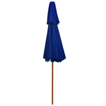 Vidaxl Sombrilla De Dos Niveles Palo De Madera Azul 270 Cm_3