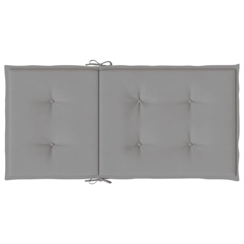 Vidaxl Cojín Silla Jardín Respaldo Bajo 2 Uds Tela Oxford Gris_5