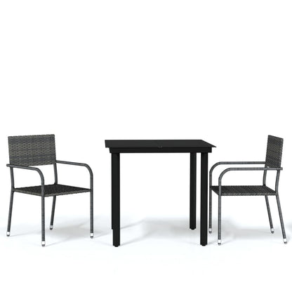 Vidaxl Juego De Comedor Para Jardín 3 Piezas Gris_0