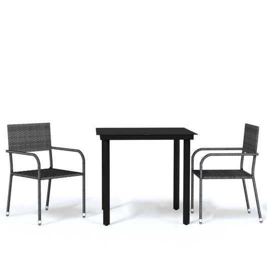 Vidaxl Juego De Comedor Para Jardín 3 Piezas Gris_0