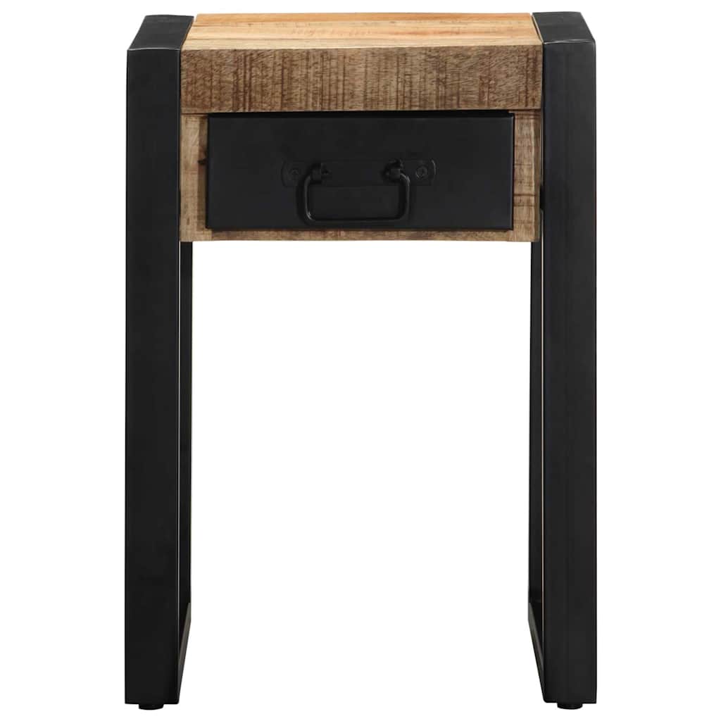 Mesa Auxiliar Madera Maciza De Mango Rugosa 35x35x50 Cm_0