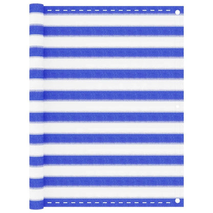 Vidaxl Toldo Para Balcón Hdpe Azul Y Blanco 120x500 Cm_0
