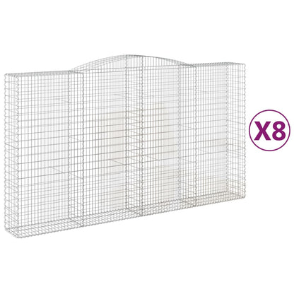Cestas De Gaviones 8 Uds Forma De Arco Hierro 400x50x220/240 Cm_0