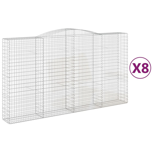 Cestas De Gaviones 8 Uds Forma De Arco Hierro 400x50x220/240 Cm_0