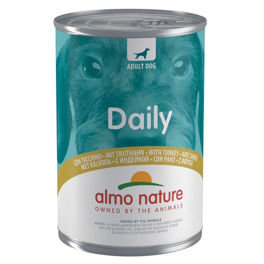 24x400gr Lata De Comida Daily Almo Para Perro Con Pavo_0