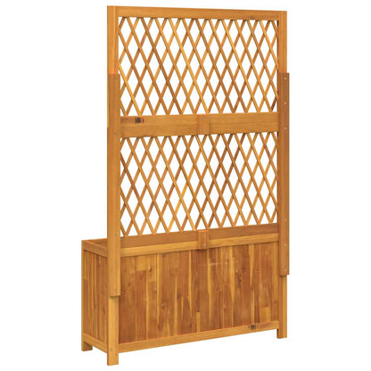 Jardinera Con Enrejado Y Estante Acacia Maciza 100x32x165 Cm_5