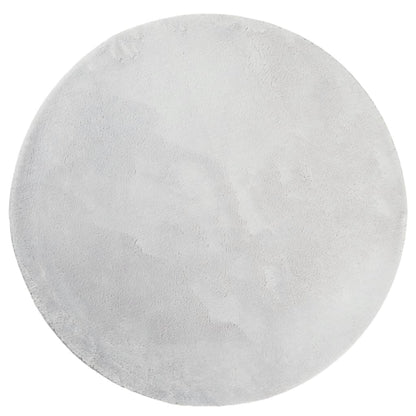 Alfombra De Pelo Corto Suave Lavable Huarte Gris Ø 200 Cm / Vetonek_4