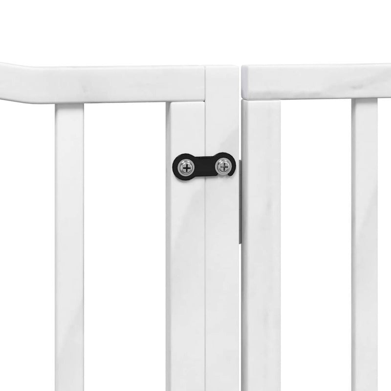 Vidaxl Puerta De Perros Plegable 10 Paneles Madera Álamo Blanca 800 Cm_5