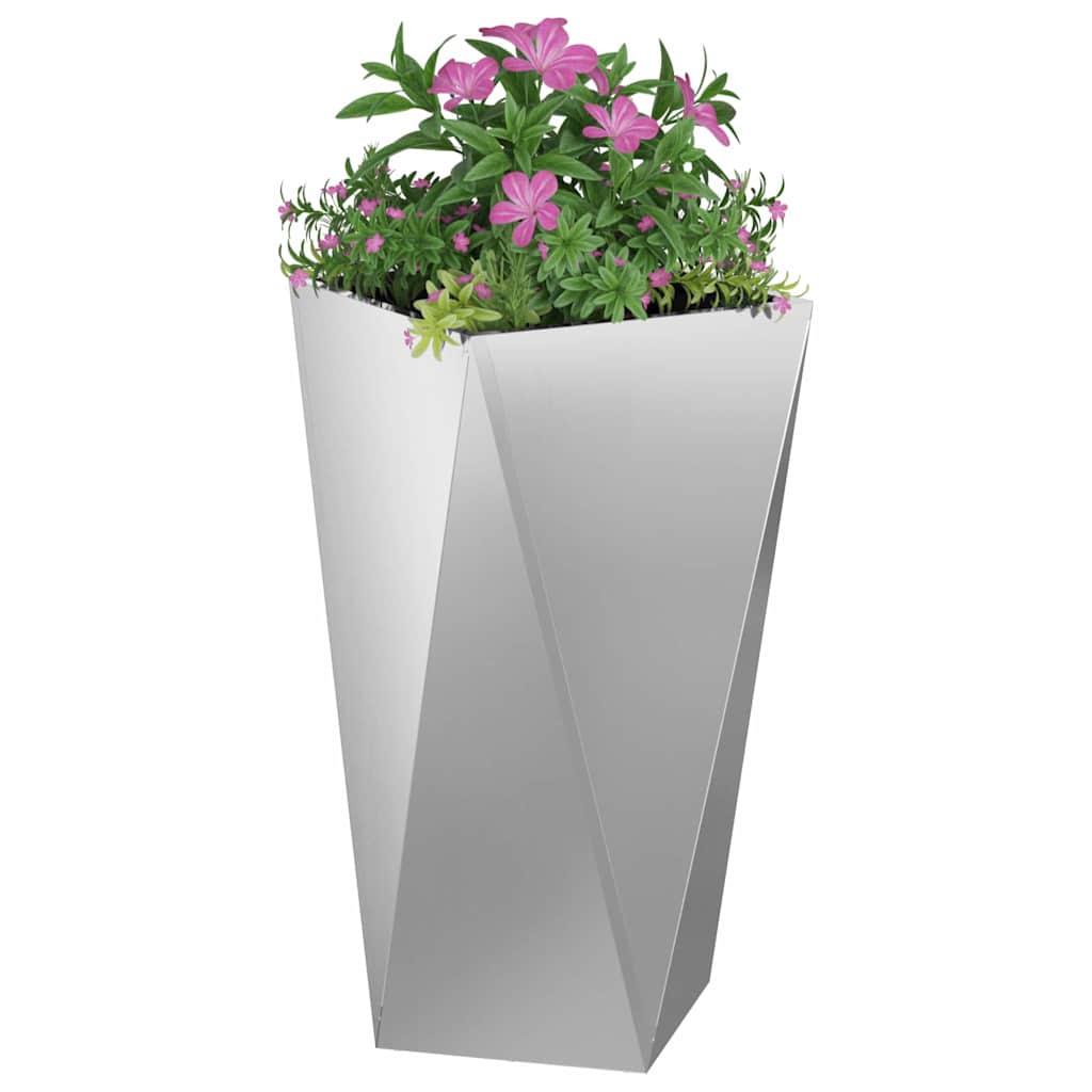 Jardinera 2 Uds. Plateado 40 X 40 X 75 Cm Acero Galvanizado_2