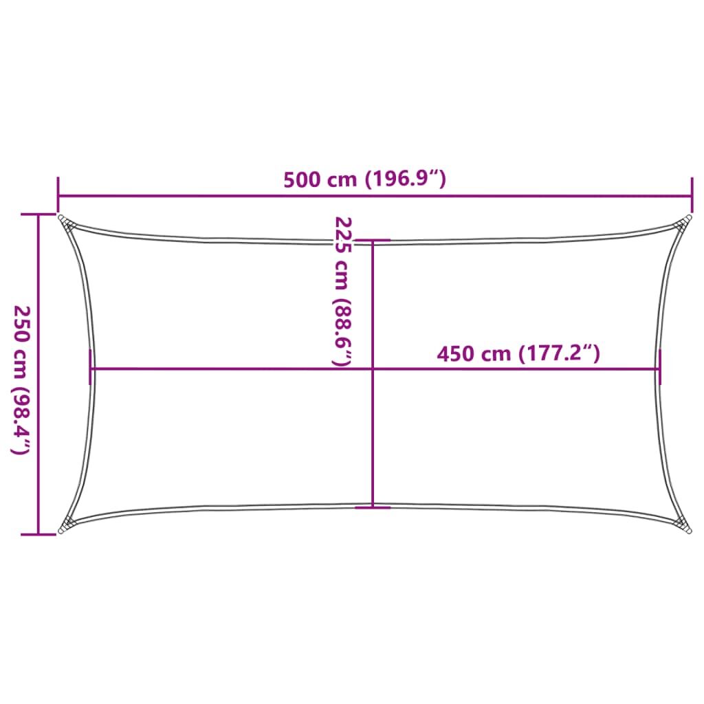 Vidaxl Toldo De Vela Hdpe Naranja 160 G/m² 2,5x5 M_2