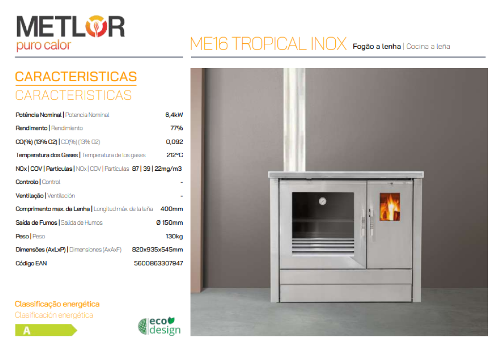 Cocina Tradicional De Leña Modelo Me16 Inox Pv_2