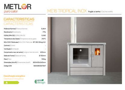 Cocina Tradicional De Leña Modelo Me16 Inox Pv_2
