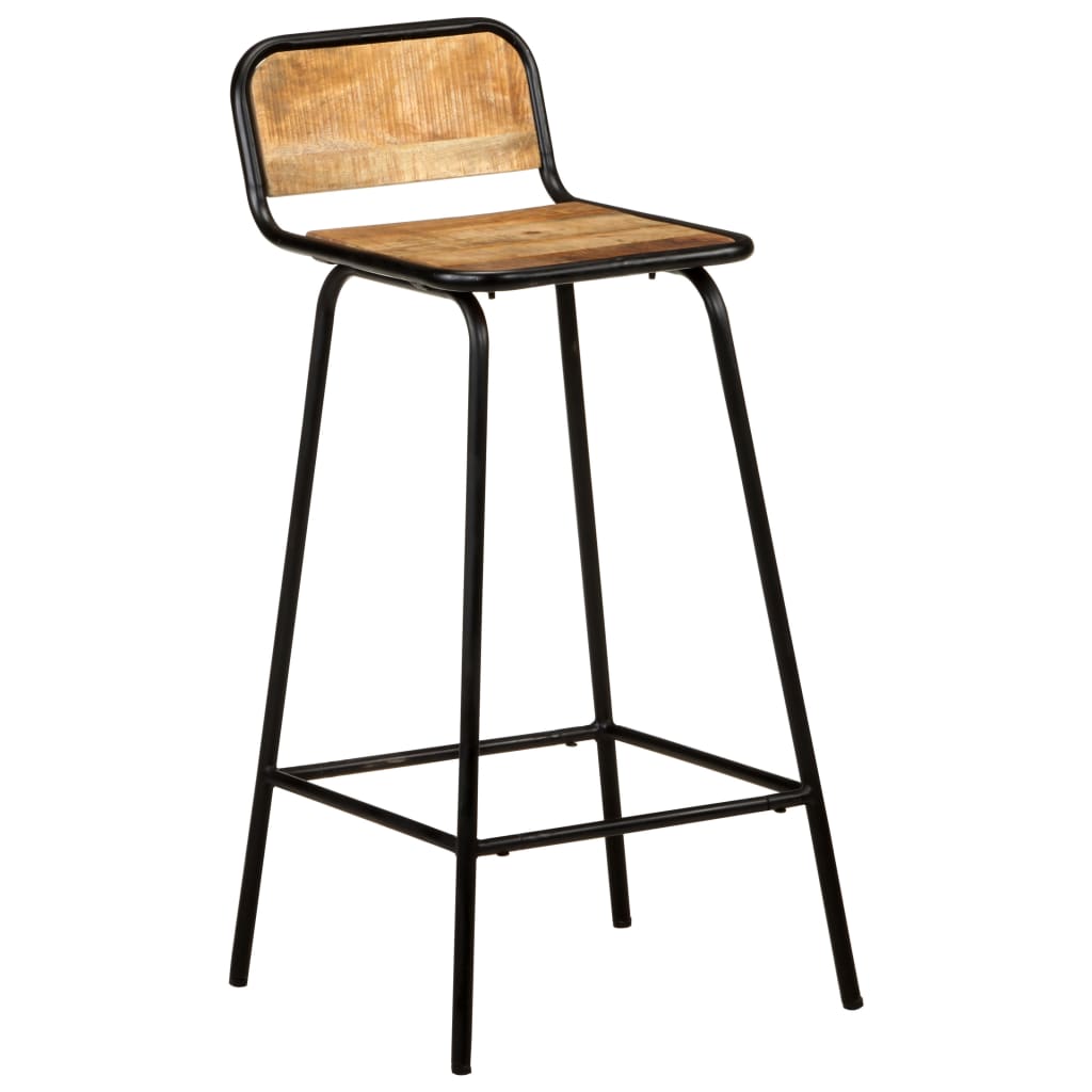 Taburetes De Cocina 4 Unidades Madera Maciza De Mango_0