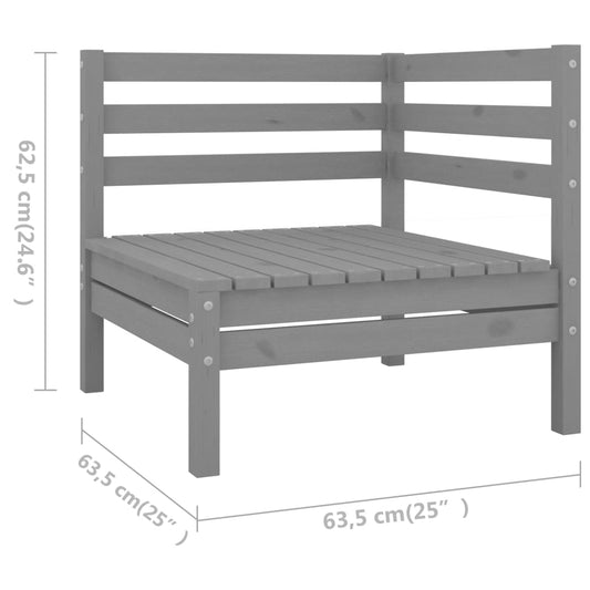 Juego De Muebles De Jardín 5 Piezas Madera Maciza De Pino Gris / Vetonek_0
