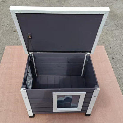 @pet Casa De Exterior De Gato Xl Madera Gris Y Blanco 68,5x54x51,5 Cm_1
