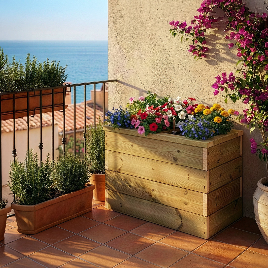 Jardinera De Madera Con Autorriego 60x34x40 Cm Nidum Basic Hortalia_1