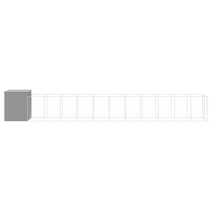 Caseta Perro Corral Acero Galvanizado Gris Claro 165x1271x181cm_3