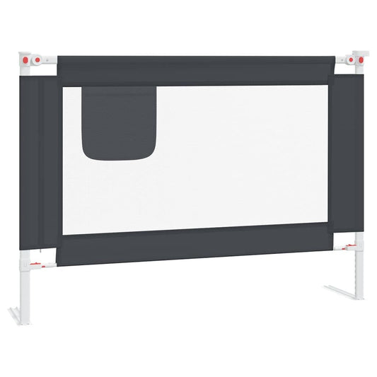 Vidaxl Barandilla De Seguridad Cama De Niño Tela Gris Oscuro 90x25 Cm_0