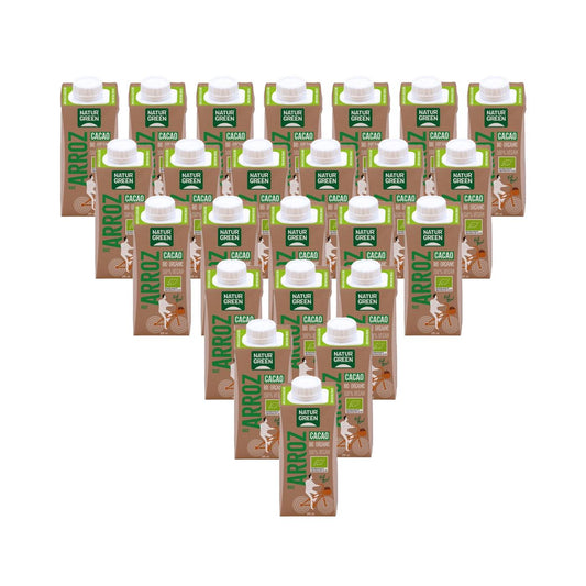 Pack 24 Bebida de Arroz Cacao Bio NaturGreen 200 ml