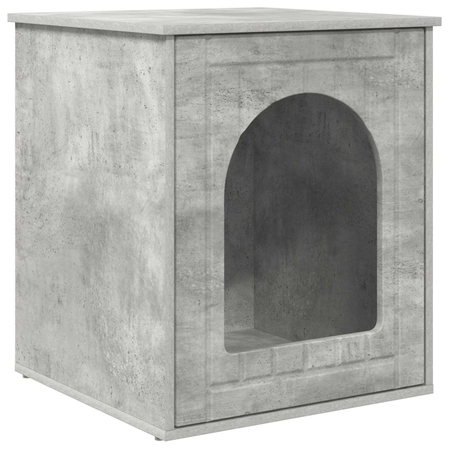 Casa Para Gatos Concreto 53 X 52 X 62 Cm Madera De Ingeniería_0