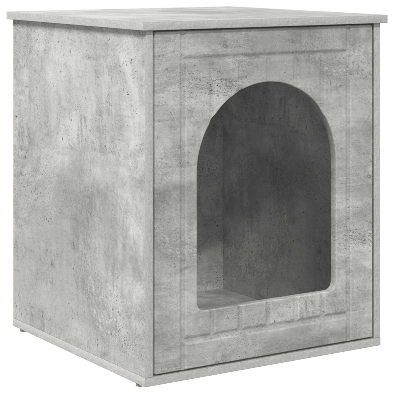 Casa Para Gatos Concreto 53 X 52 X 62 Cm Madera De Ingeniería_0
