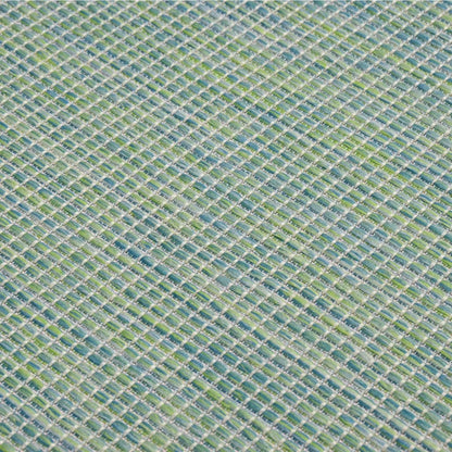 Alfombra De Exterior De Tejido Plano Turquesa 80x150 Cm_4