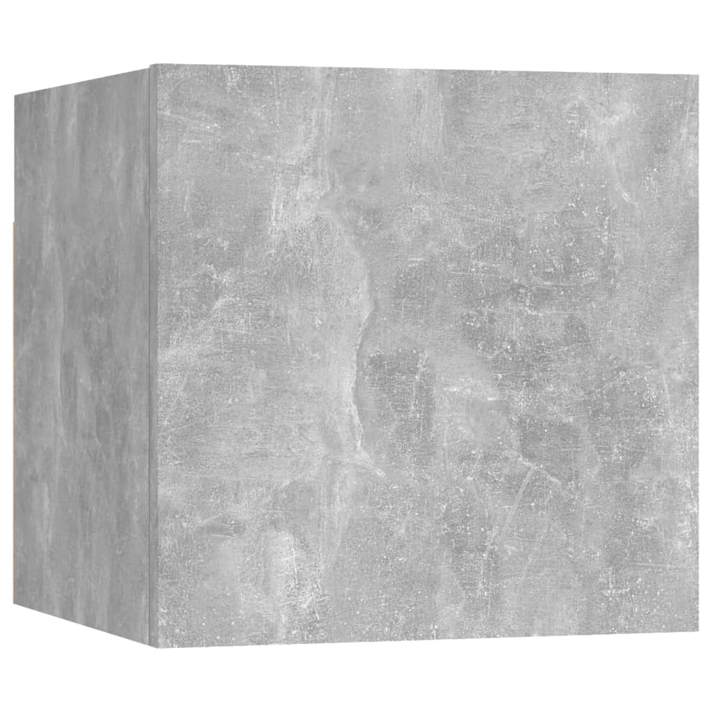 Mesita De Noche Madera De Ingeniería Gris Hormigón 30,5x30x30cm_0