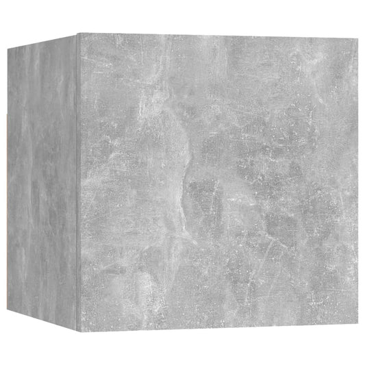 Mesita De Noche Madera De Ingeniería Gris Hormigón 30,5x30x30cm_0