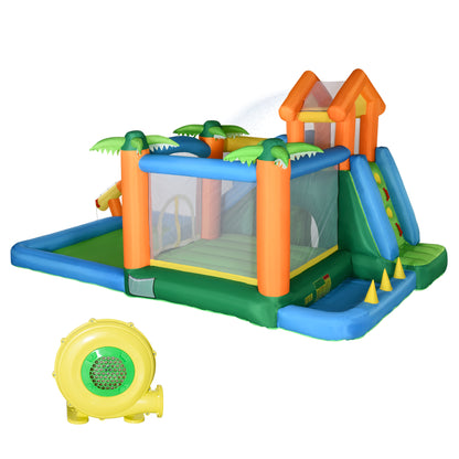 Outsunny Castillo Hinchable Con Tobogán Cama De Salto Y Piscina 550x285x260 Cm_0