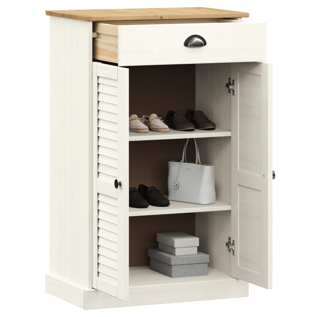 Zapatero Vigo Madera Maciza De Pino Blanco 60x35x96 Cm / Vetonek_5