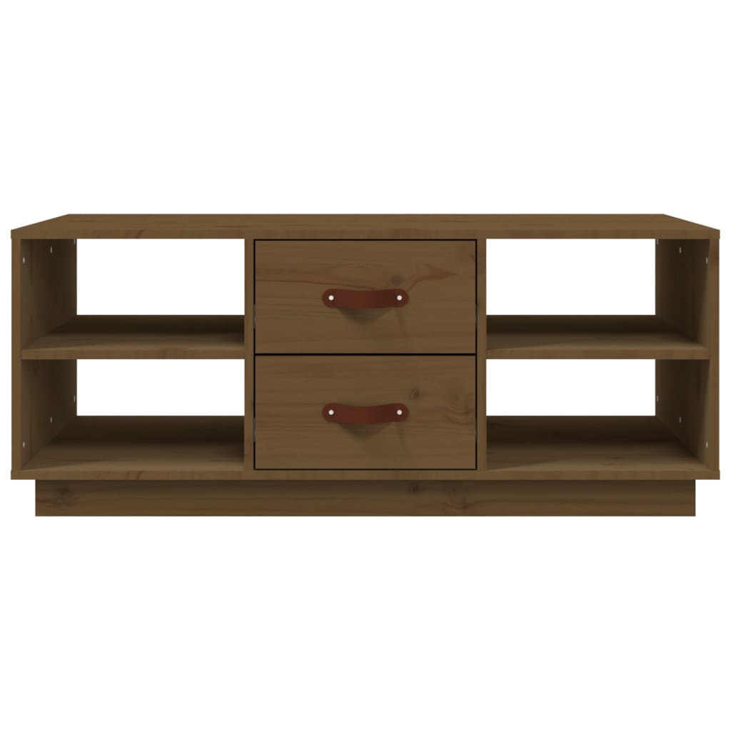 Mesa De Centro Madera Maciza De Pino Marrón Miel 100x50x41 Cm_3