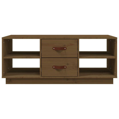 Mesa De Centro Madera Maciza De Pino Marrón Miel 100x50x41 Cm_3