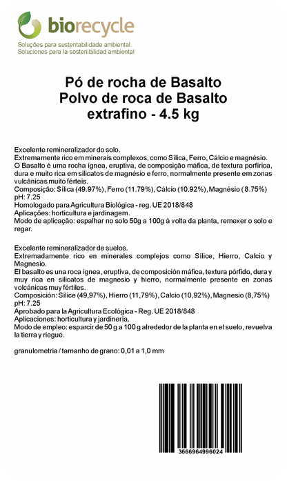 Polvo de roca de Basalto extrafino - 4.5 kg_1