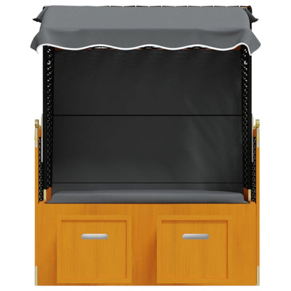 Silla Strandkorb Dosel Ratán Sintético Madera Negro Antracita_4