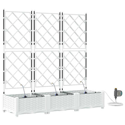 Macetero De Jardín 3 Uds. Blanco 120 X 40 X 126 Cm Pp_0