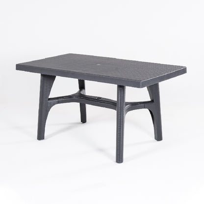 Mesa Jardín, Resina, Color Antracita, 140x73x80 Cm_2