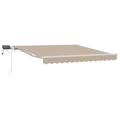 Toldo Retráctil Beige 350 X 250 Cm Tela Y Aluminio_0